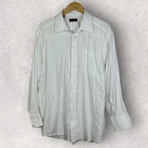 Ted Baker London White Long Sleeve Dress Shirt Mens Size 17‎ Button Down Minimal